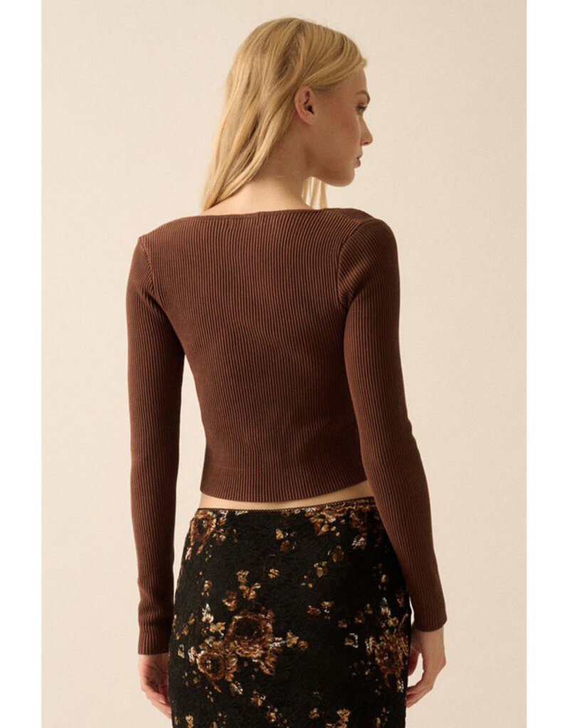 Promesa Ribbed Square Neck Top
