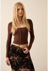 Promesa Ribbed Square Neck Top