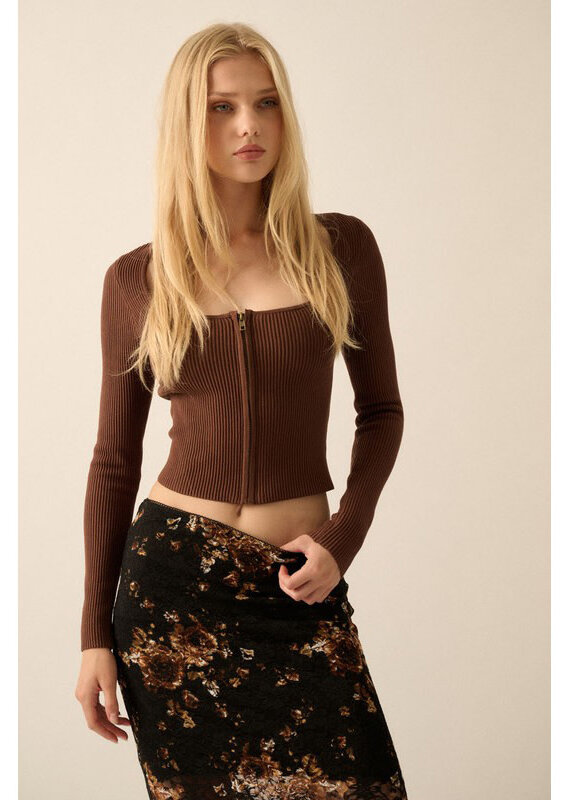 Promesa Ribbed Square Neck Top