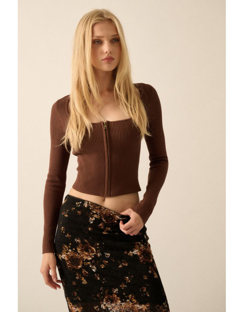 Promesa Ribbed Square Neck Top
