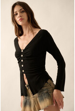 Promesa Ribbed V-Neck Top