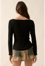 Promesa Ribbed V-Neck Top
