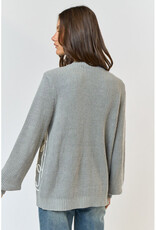 lalavon Embroidered Button Cardigan
