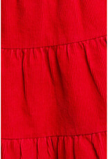 Le Lis Red Corduroy Tiered Skirt