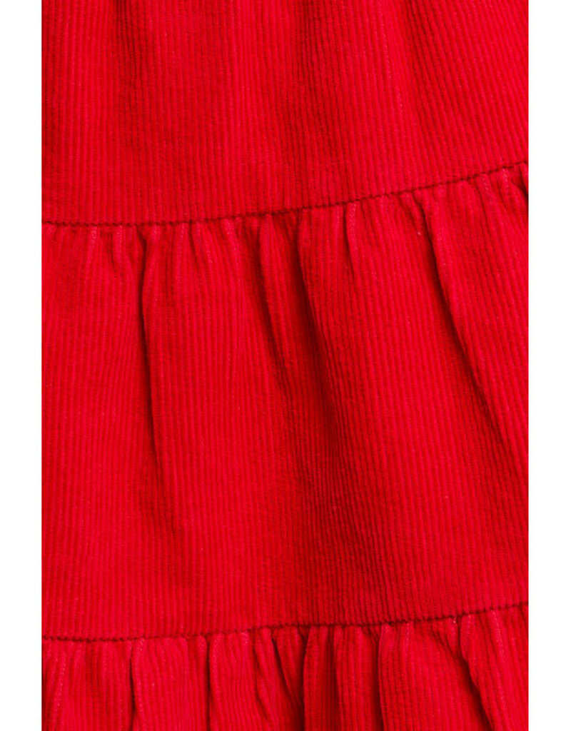 Le Lis Red Corduroy Tiered Skirt