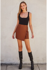 Dress Forum Camel Vegan Leather Skirt