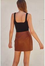 Dress Forum Camel Vegan Leather Skirt