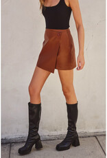 Dress Forum Camel Vegan Leather Skirt
