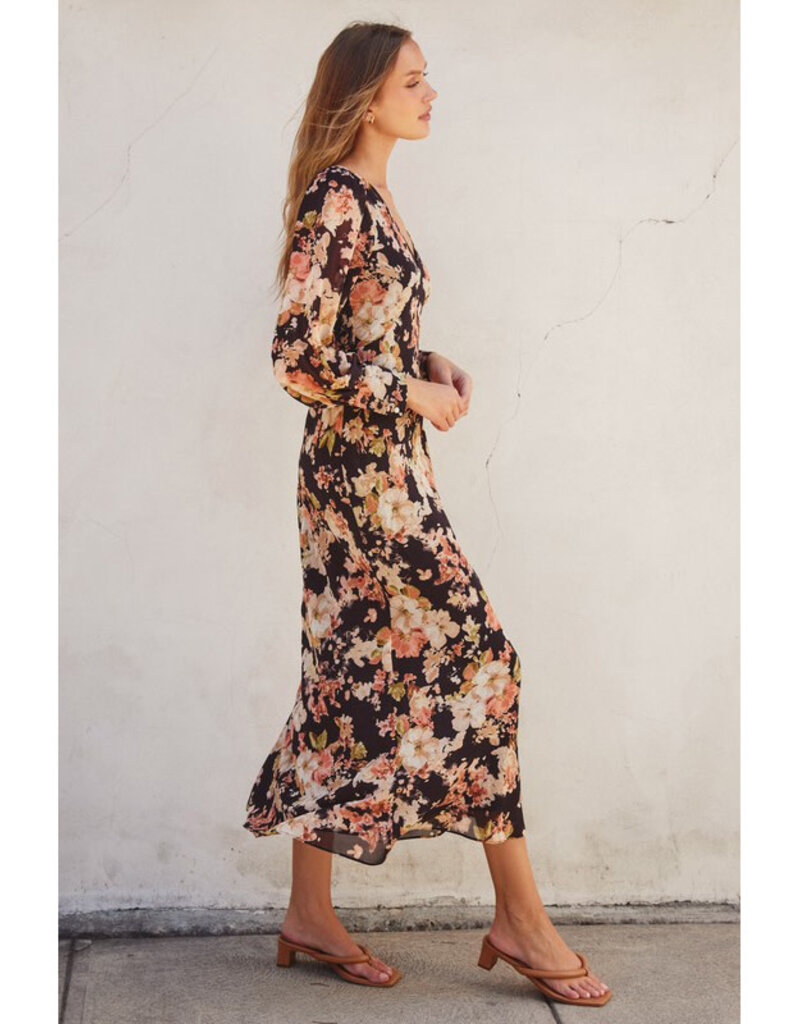Dress Forum Midnight Floral Plunging Maxi