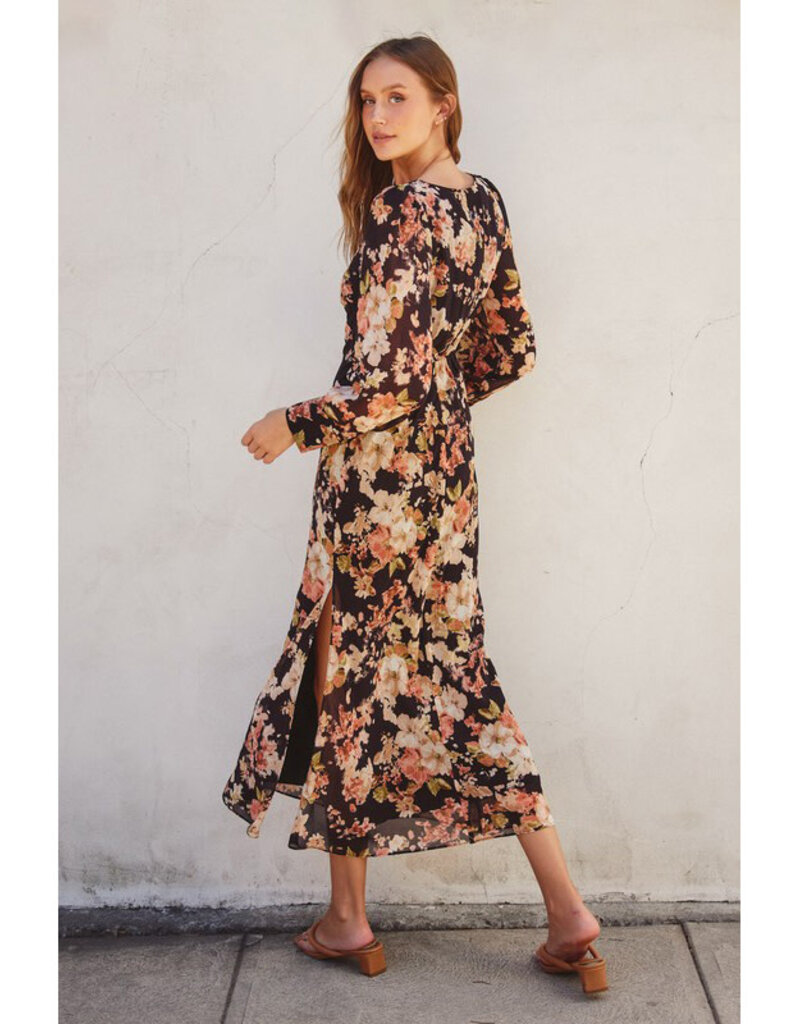 Dress Forum Midnight Floral Plunging Maxi
