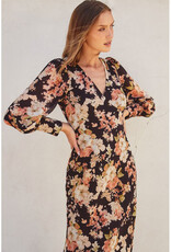 Dress Forum Midnight Floral Plunging Maxi
