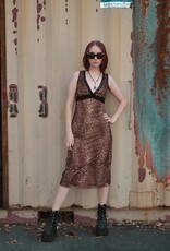 Le Lis Leopard Mesh Midi Dress
