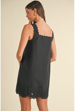 Mable Embroidered Scallop Mini Dress