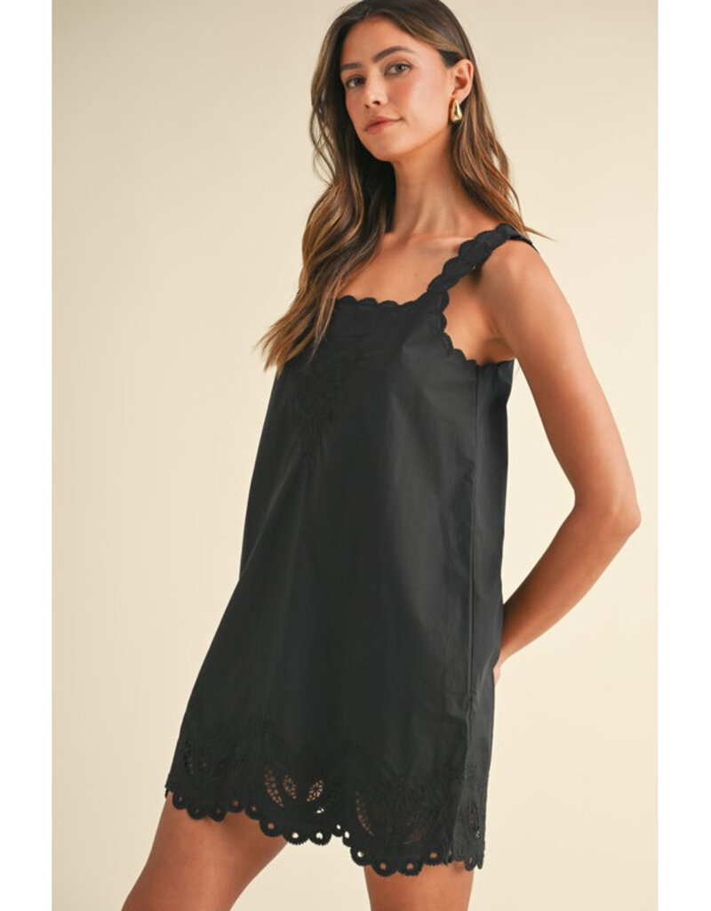 Mable Embroidered Scallop Mini Dress