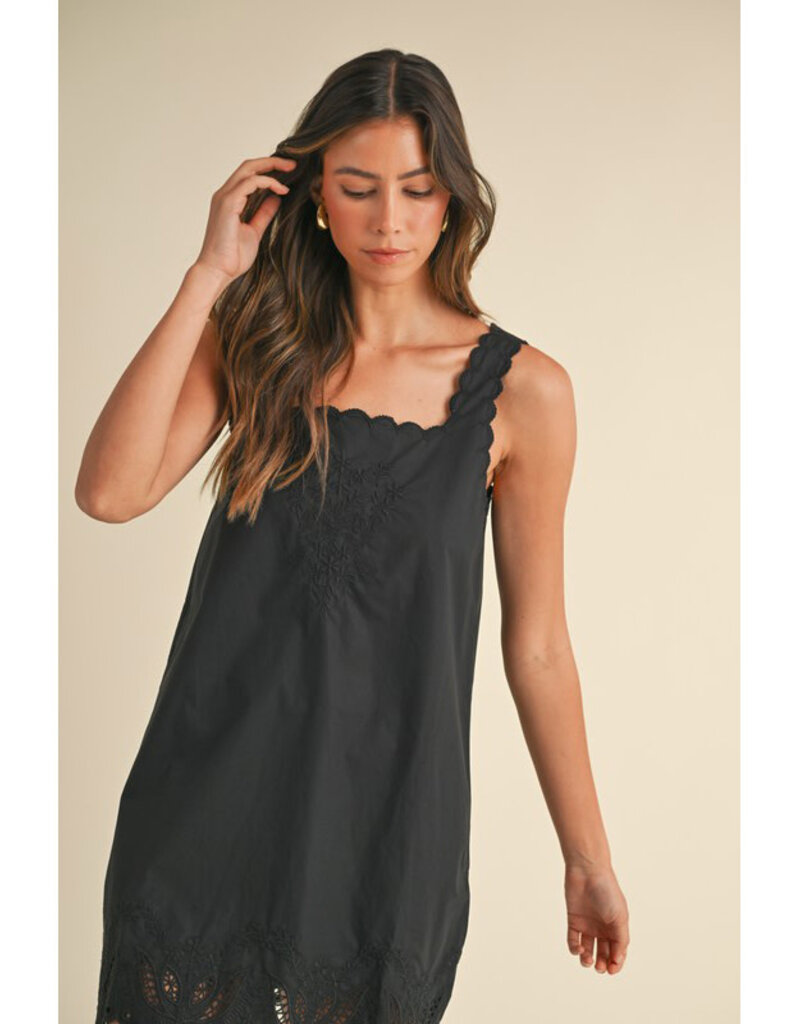 Mable Embroidered Scallop Mini Dress