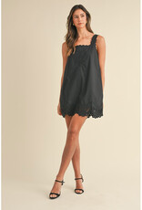 Mable Embroidered Scallop Mini Dress