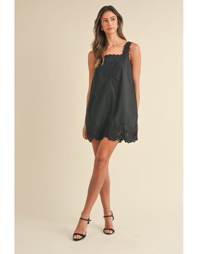 Mable Embroidered Scallop Mini Dress