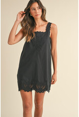 Mable Embroidered Scallop Mini Dress