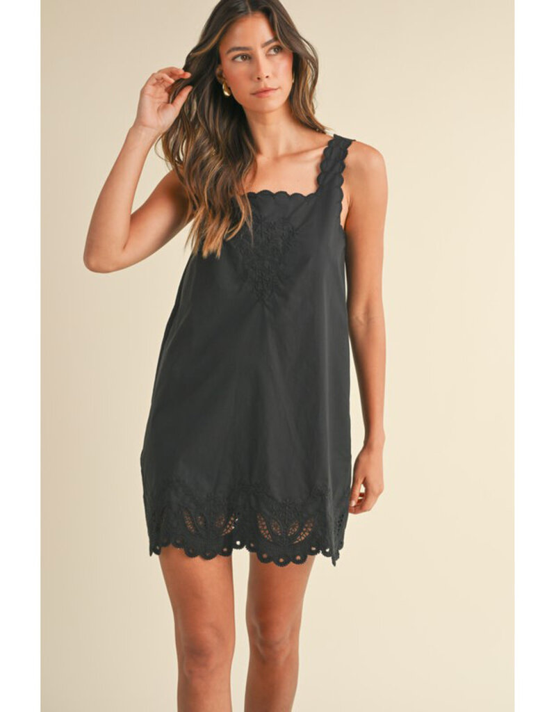 Mable Embroidered Scallop Mini Dress