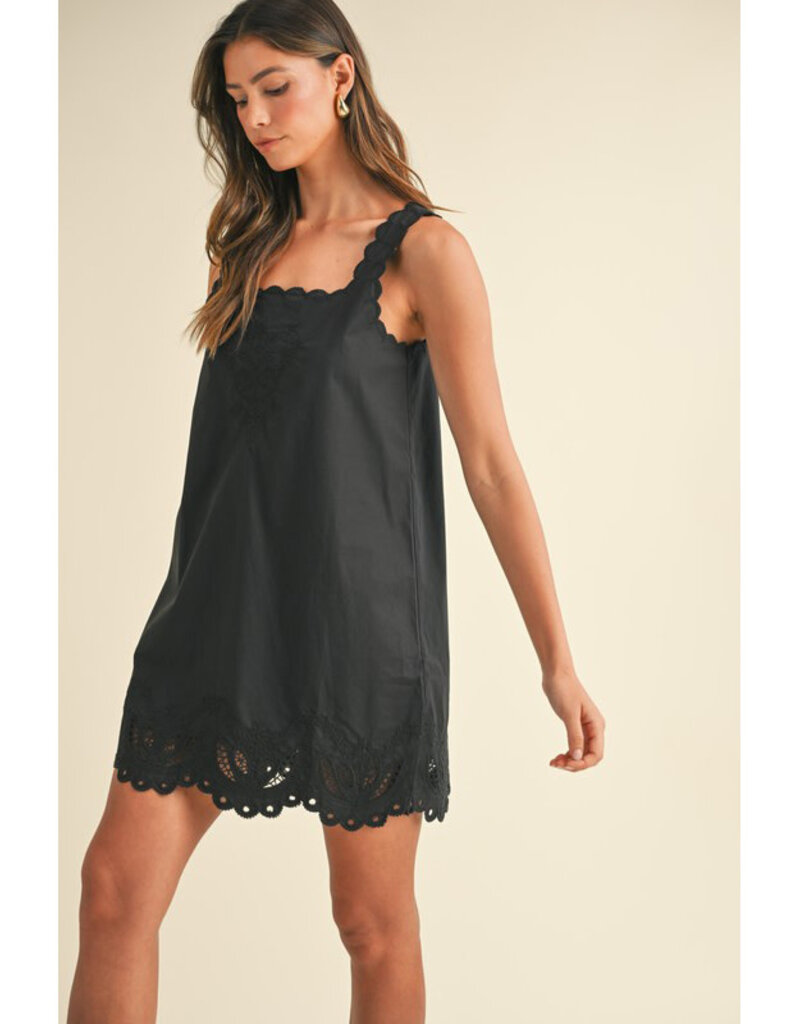 Mable Embroidered Scallop Mini Dress
