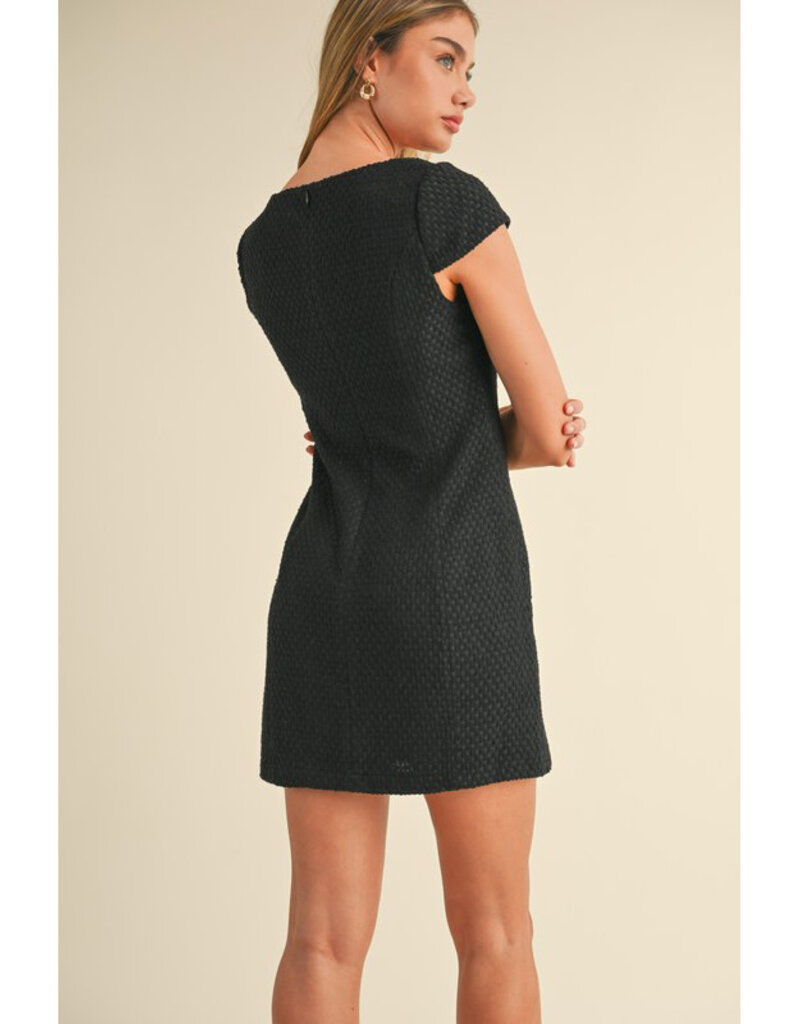 Mable Black Tweed Mini Dress