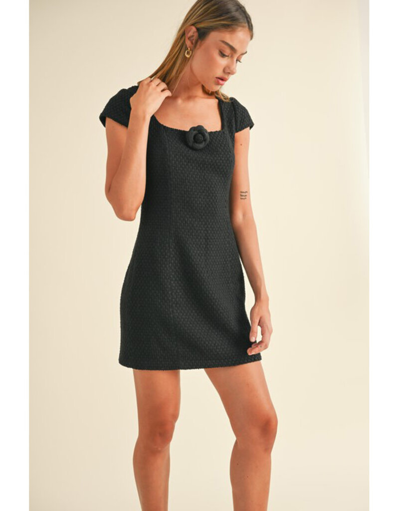 Mable Black Tweed Mini Dress