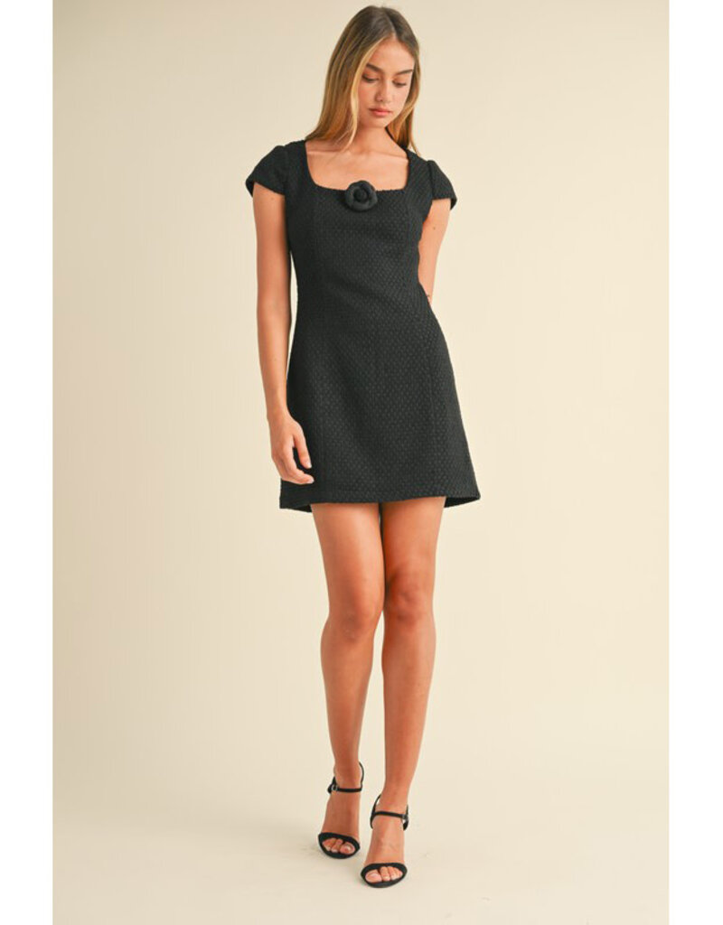 Mable Black Tweed Mini Dress