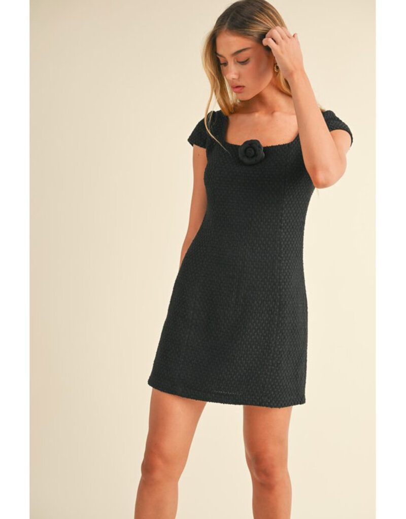 Mable Black Tweed Mini Dress