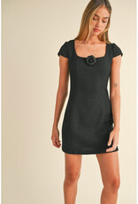 Mable Black Tweed Mini Dress