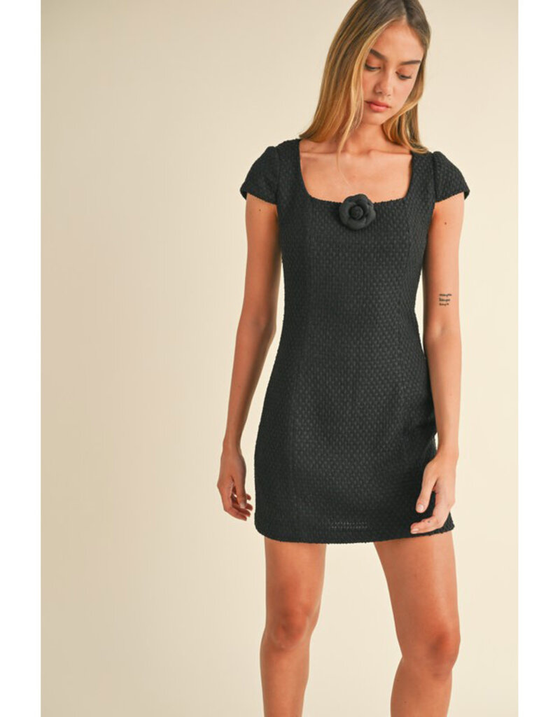 Mable Black Tweed Mini Dress