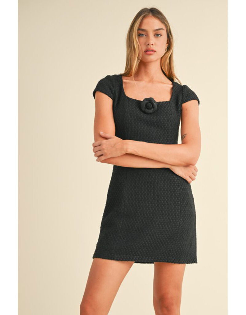 Mable Black Tweed Mini Dress