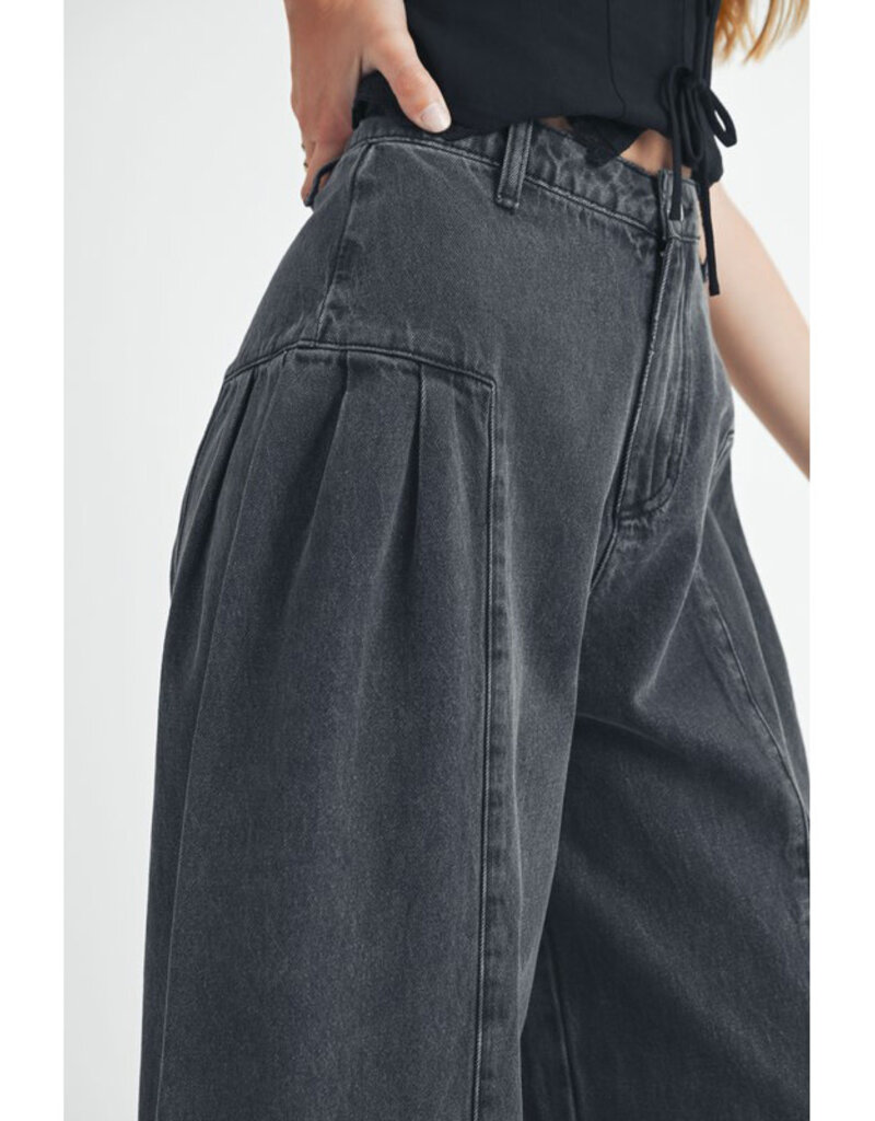 Mable Pleated Wide Leg Jeans