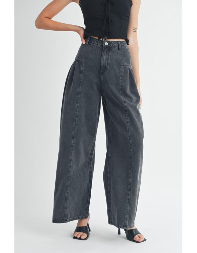 Mable Pleated Wide Leg Jeans
