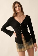 Promesa Ribbed V-Neck Top
