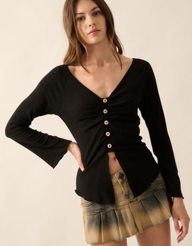 Promesa Ribbed V-Neck Top
