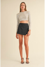 Mable Black Wrap Skort