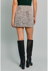 Le Lis Corduroy Animal Print Mini Skirt