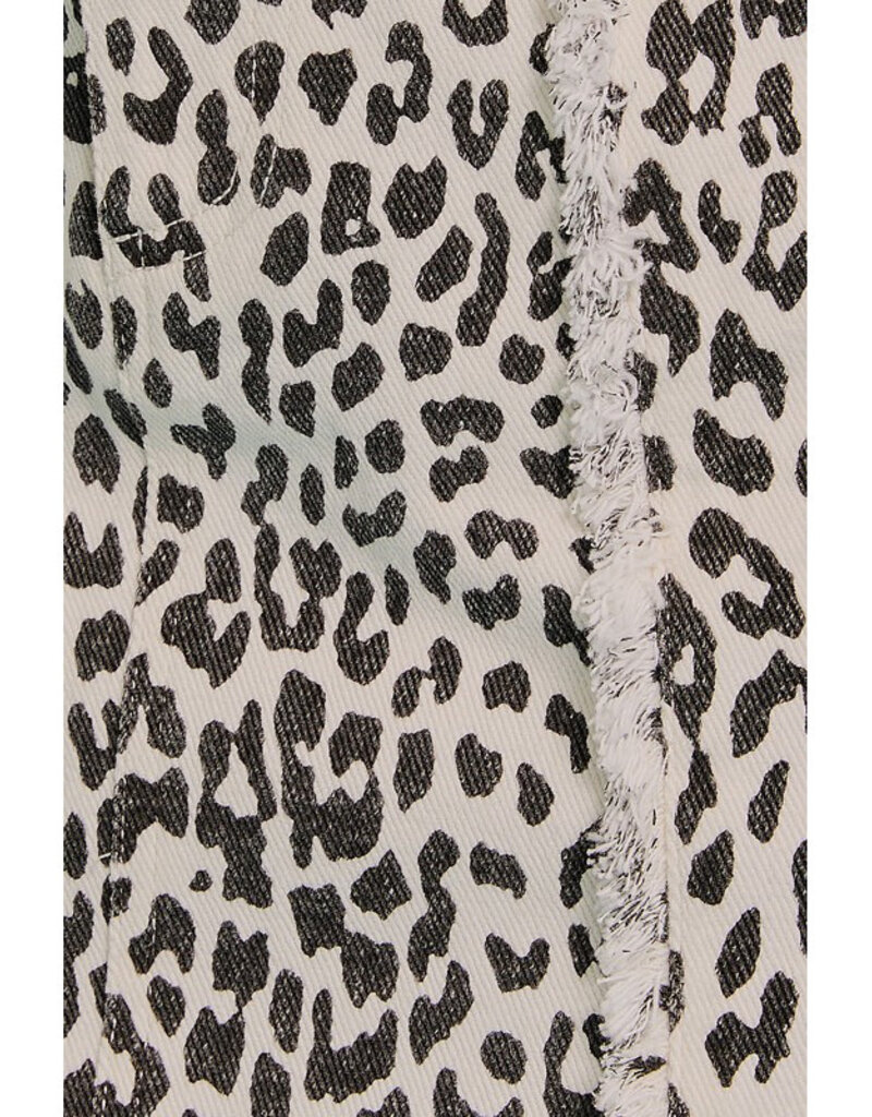 Le Lis Corduroy Animal Print Mini Skirt