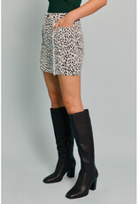 Le Lis Corduroy Animal Print Mini Skirt