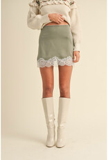 Mable Moss Lace Edge Mini Skirt