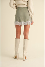 Mable Moss Lace Edge Mini Skirt