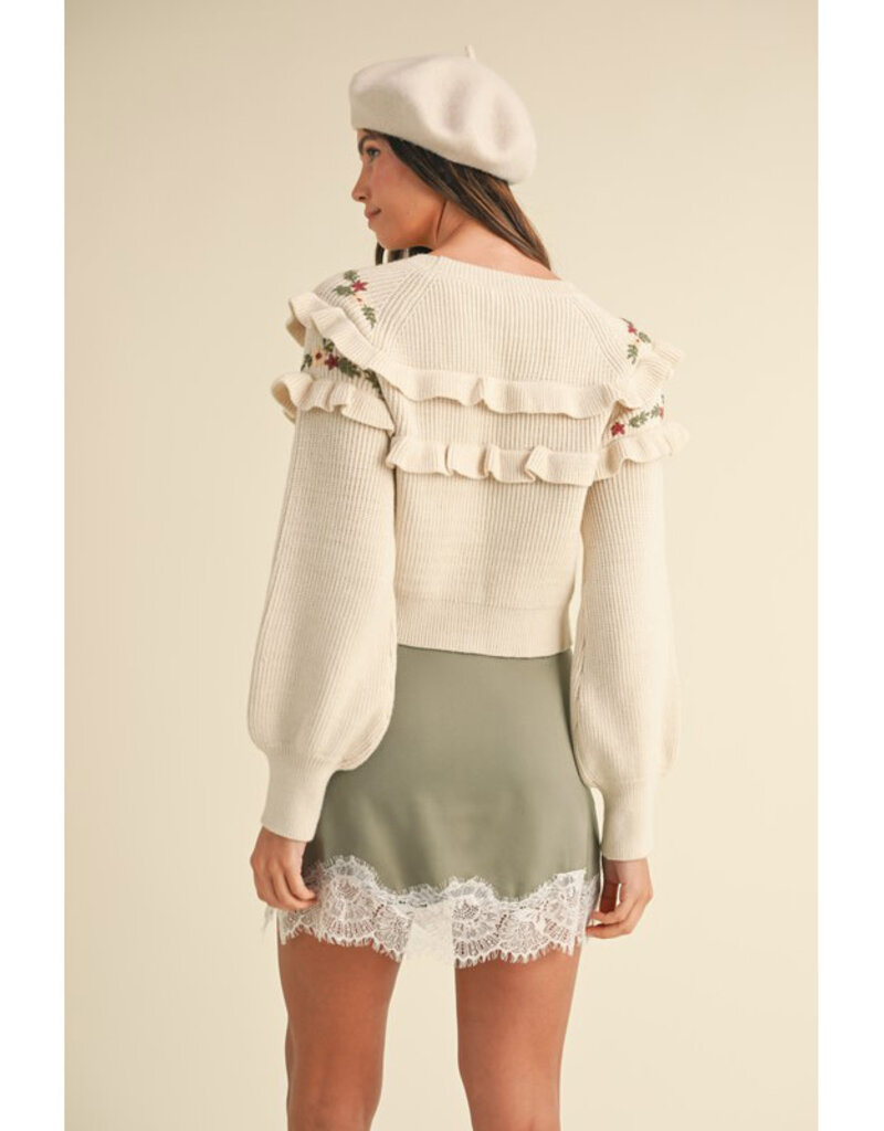 Mable Moss Lace Edge Mini Skirt