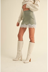 Mable Moss Lace Edge Mini Skirt