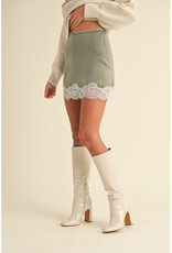 Mable Moss Lace Edge Mini Skirt