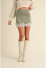 Mable Moss Lace Edge Mini Skirt