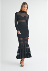 Mable Black Mesh Mermaid Dress