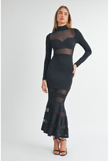 Mable Black Mesh Mermaid Dress