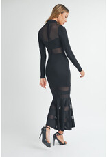 Mable Black Mesh Mermaid Dress