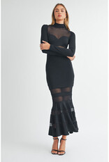 Mable Black Mesh Mermaid Dress