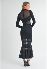 Mable Black Mesh Mermaid Dress